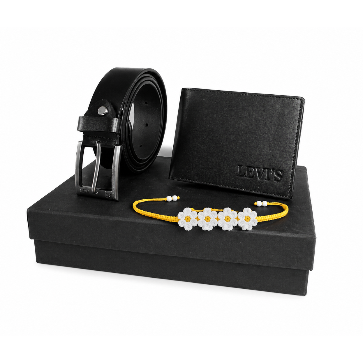 Leather Wallet & Belt Rakhi Gift Set for Brother