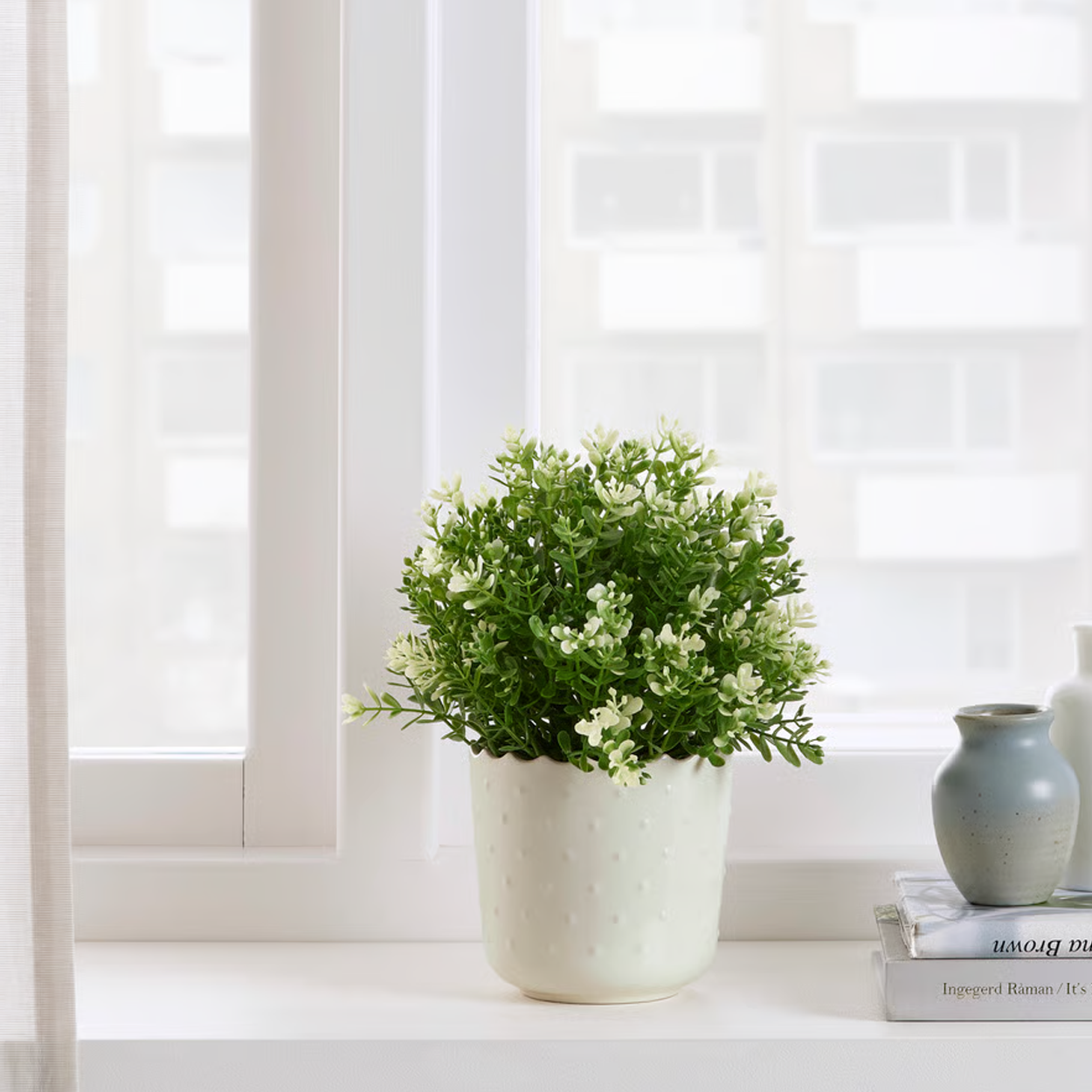 Plant pot, in/outdoor off-white, 12 cm (4 ¾ ")