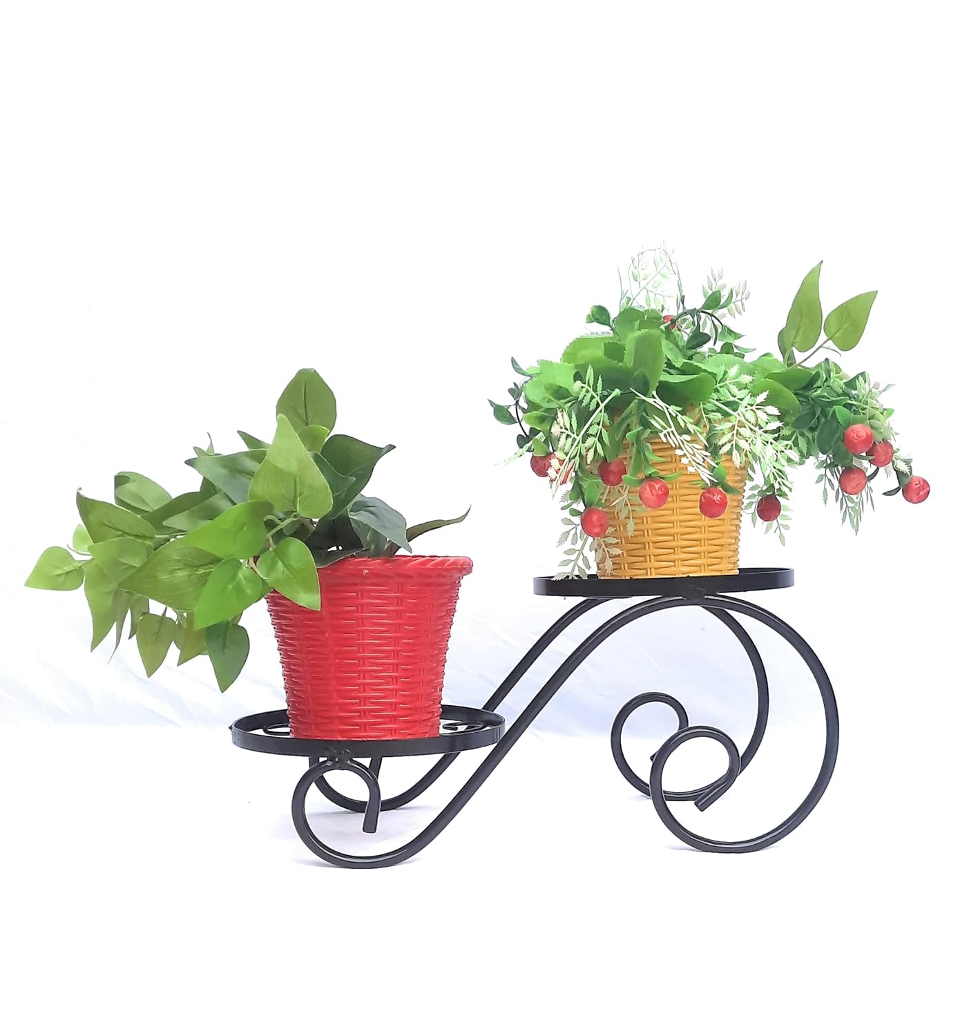 FRIZKA S Shaped Metal Plant Stand - Pack of 2