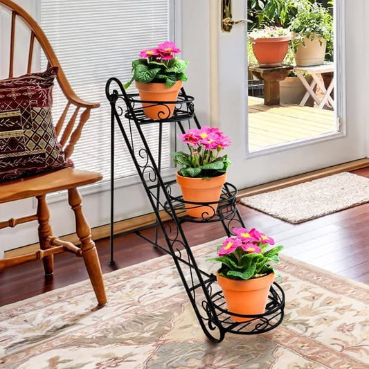 FRIZKA 3-Tier Metallic Plant Stand