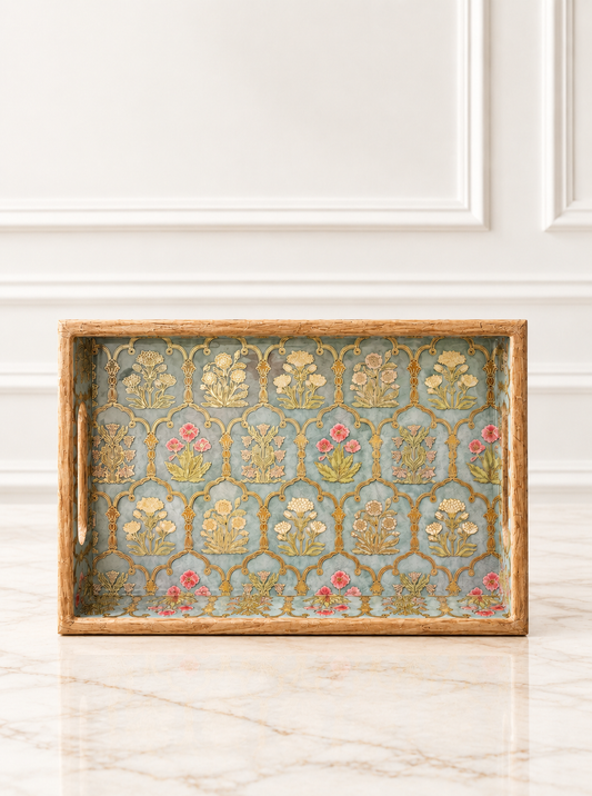 Hand-Lacquered Wooden Serving Tray