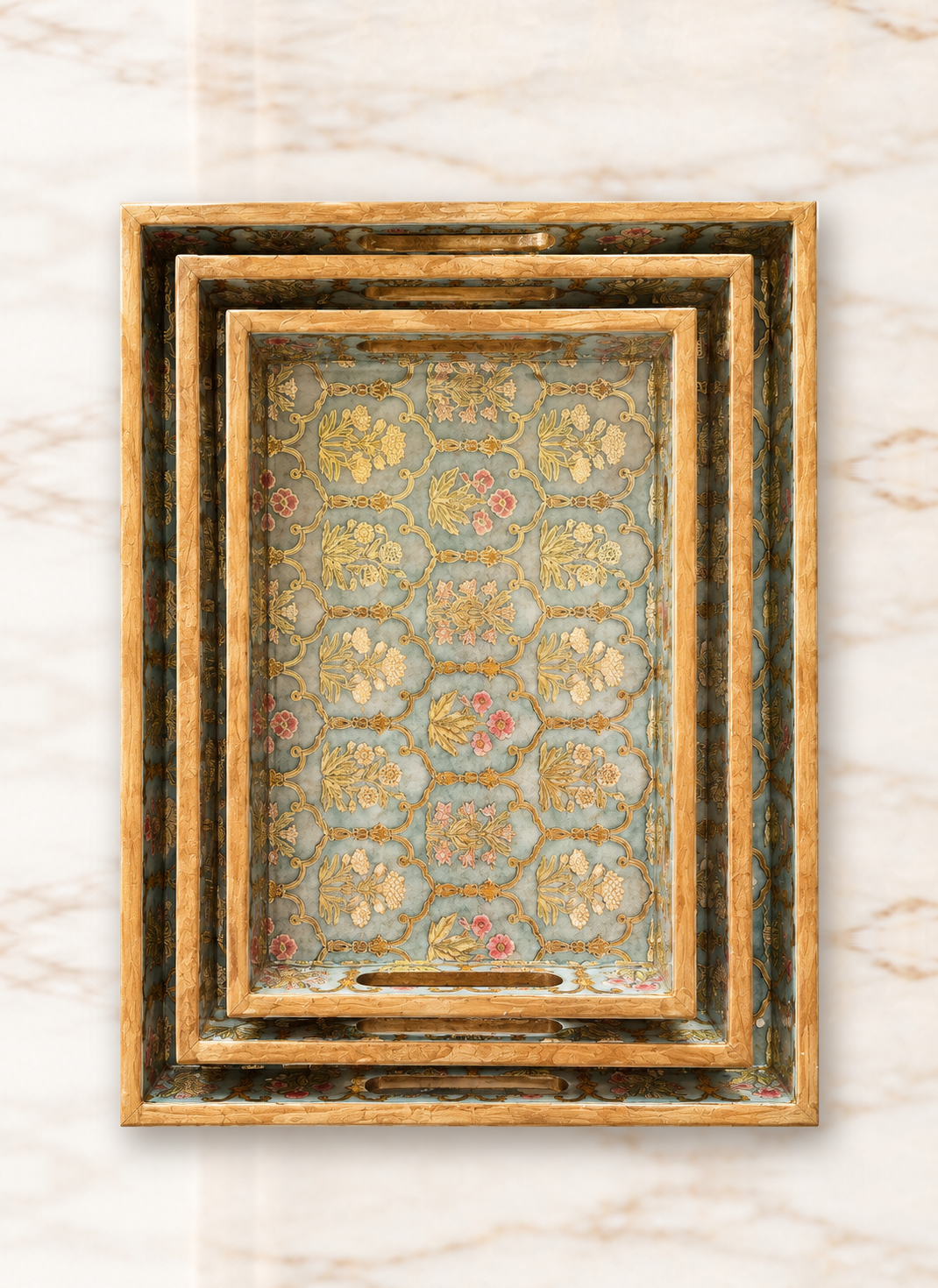 Hand-Lacquered Wooden Serving Tray