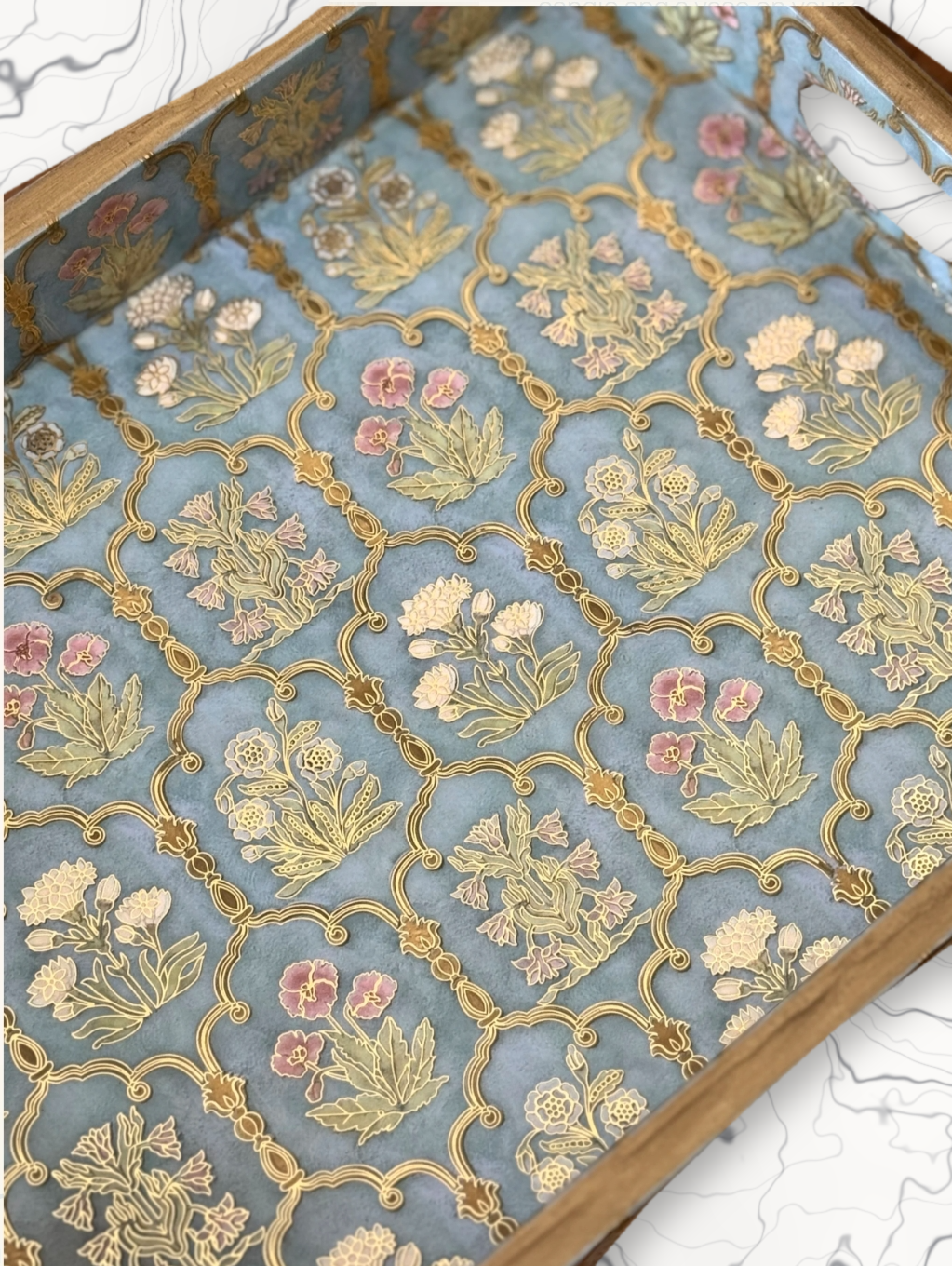 Hand-Lacquered Wooden Serving Tray