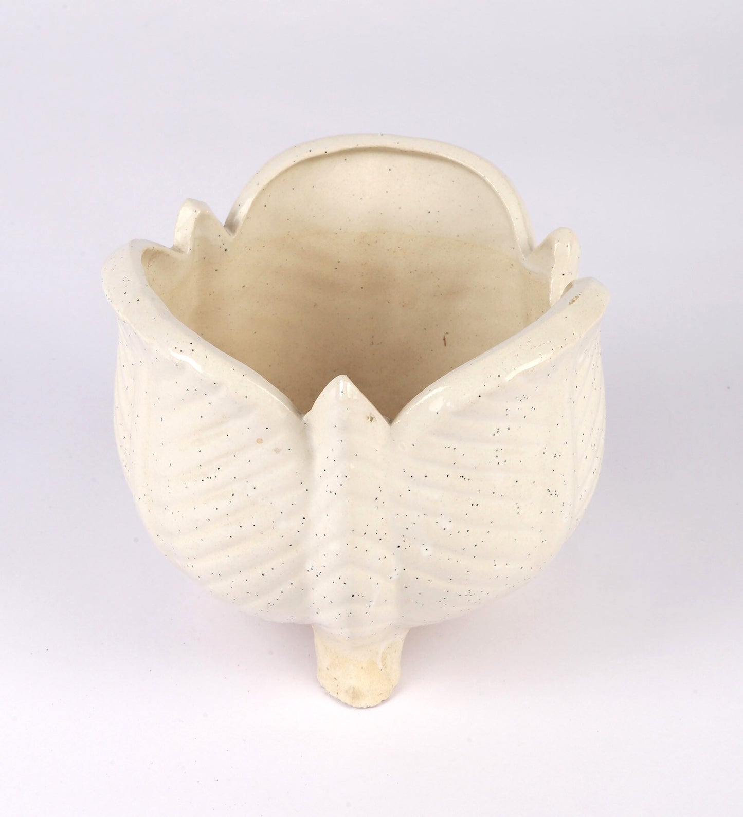 White Ceramic Floral Design Flower Pot