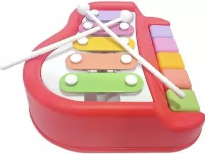 Musical Xylophone Piano Toy, Musical Piano Xylophone for Kids, Non-Toxic 2 in 1 Mini Piano and Xylophone Toy with Colorful Keys & 2 Mallets for Kids Gifts Assorted Color (Battery Not Required)